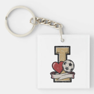 Acryl-Schlüsselanhänger Ich liebe Fußball Vintage- Schlüsselanhänger