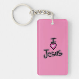 Acryl-Schlüsselanhänger Ich liebe Jesus Ich Herz J Schlüsselanhänger