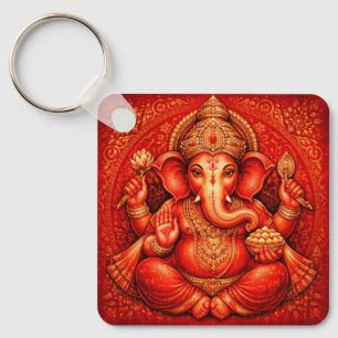 Acryl-Schlüsselanhänger: Lebendige Lord-Ganesha-Ku Schlüsselanhänger