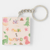 Acryl Schlüsselanhänger | Niedliche Dinosaurier-We (Rückseite)