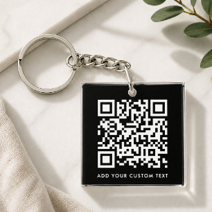 Acryl-Schlüsselanhänger   Schwarzes QR-Code-Geschä Schlüsselanhänger