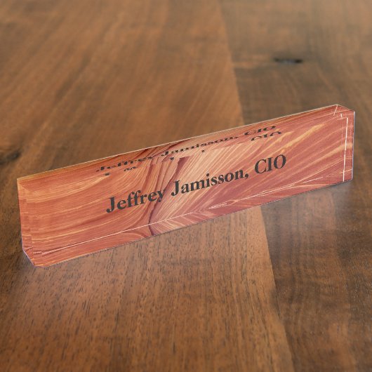 Acryl-Schreibplatte Canyon Swirl 2 Personalisiert Namensplakette (Seite)