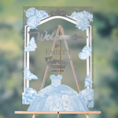 Acryl Sweet 16 Begrüßungszeichen | Dusty Blue Dres Acrylschild (Neutral)