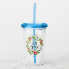 Acryl-Tumbler-Frühlingsflorales Trinkgeschirr Acryltrinkbecher