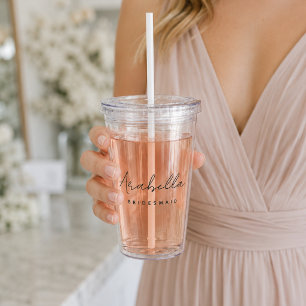 Acryl-Tumbler Personalisierter Brautjungfer-Gesc Acryltrinkbecher