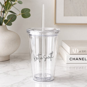 Acryl-Tumbler   Personalisierter Name Klarer Stroh Acryltrinkbecher