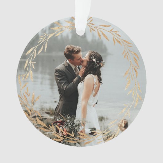 Acryl Unsere ersten Weihnachtsschmuck Gold Ornament (Vorderseite)