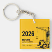 Acrylbaukalender | Gelb und Kran Schlüsselanhänger (Vorderseite)