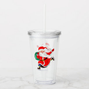 Acrylbecher mit Weihnachtsmann Acryltrinkbecher