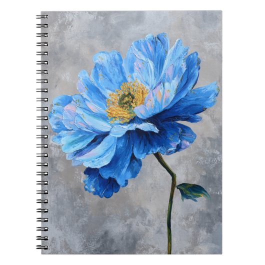 Acrylblau-Blume Notizblock (Vorderseite)