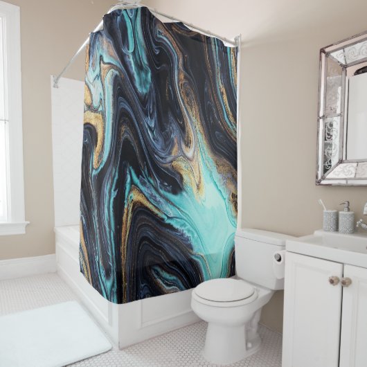 Acrylfarbe abstrakt: Farbhintergrund. Duschvorhang (Beispiel)