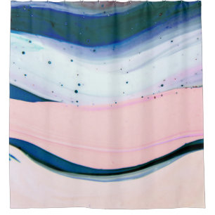 Acrylfarbe, abstrakt. Schließen des Gemäldes. Duschvorhang
