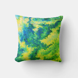 Acrylfarbe, blau, grün, gelb, Kristalle / Kissen