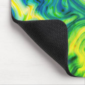 Acrylfarbe, blau, grün, gelb / mousepad (Ecke)