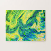 Acrylfarbe, blau, grün, gelb / puzzle (Horizontal)