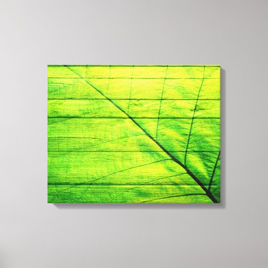 Acrylgrünes Leaf aus Holz Leinwanddruck (Vorderseite)