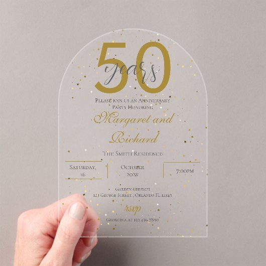 Acrylic 50th anniversary invitation acryleinladungen (Insitu (Handheld))