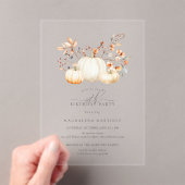 ACRYLIC 90. Geburtstag White Pumpkin Herbstlaubs Acryleinladungen (Insitu (Handheld))