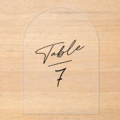 Acrylic Arch Simple Minimalist Table Number Acryleinladungen (Vorderseite)
