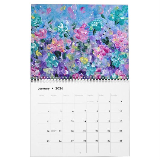 Acrylic Artwork Wall Calendar Kalender (Jan 2026)