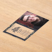 ACRYLIC BAR MITZVAH Foto Blue Gold Elegante Acryleinladungen (Ablage )