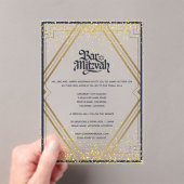 ACRYLIC BAR MITZVAH Moderne Navy Gold Klasse Acryleinladungen (Insitu (Handheld))