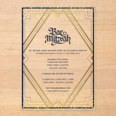 ACRYLIC BAR MITZVAH Moderne Navy Gold Klasse Acryleinladungen (Vorderseite)