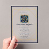 Acrylic BAR MITZVAH Navy Gold Moderne Moderne Tren Acryleinladungen (Insitu (Handheld))