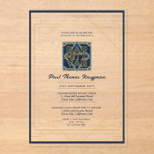 Acrylic BAR MITZVAH Navy Gold Moderne Moderne Tren Acryleinladungen (Vorderseite)