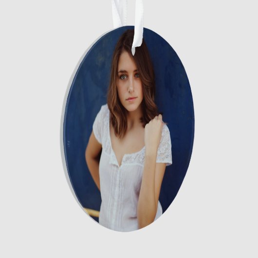 Acrylic Birthday Ornament with Photo & Message (Vorderseite)