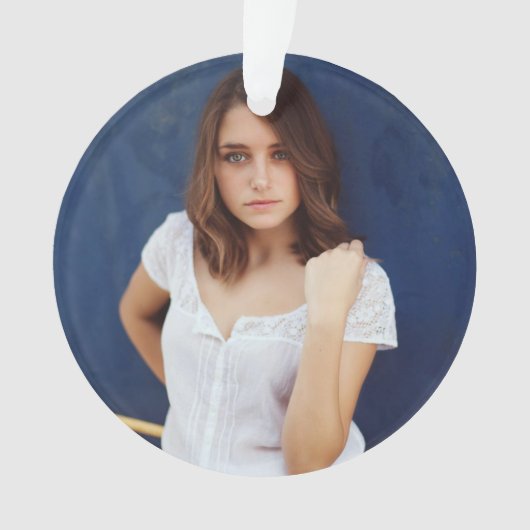 Acrylic Birthday Ornament with Photo & Message (Vorderseite)