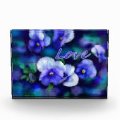 Acrylic Block Art Blue Stiefmütterchen "Liebe" Blu (Vorderseite)
