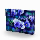 Acrylic Block Art Blue Stiefmütterchen "Liebe" Blu (Rechts)