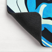 Acrylic Blue Black Liquid Abstraktes Muster Mousepad (Ecke)