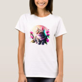 Acrylic Blume Niedlich Cat T - Shirt (Vorderseite)