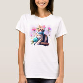 Acrylic Blume Niedlich Cat T - Shirt (Vorderseite)