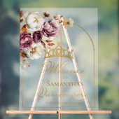 Acrylic Burgundy Fall Quinceanera Begrüßungszeiche Acrylschild (Neutral)