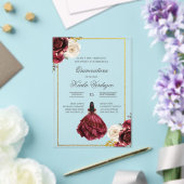 Acrylic burgundy quinceañera acryleinladungen (In Situ (Hochzeit))