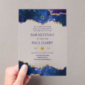 Acrylic Clear BAR MITZVAH Galaxy Starry Night Blue Acryleinladungen (Insitu (Handheld))
