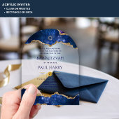 Acrylic Clear BAR MITZVAH Galaxy Starry Night Blue Acryleinladungen