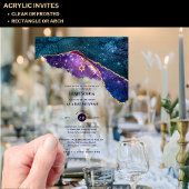 Acrylic Clear BAR MITZVAH Galaxy Starry Night Blue Acryleinladungen