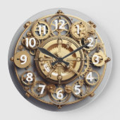 Acrylic Clock Faux Gear Works Große Wanduhr (Vorderseite)