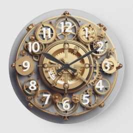 Acrylic Clock Faux Gear Works Große Wanduhr