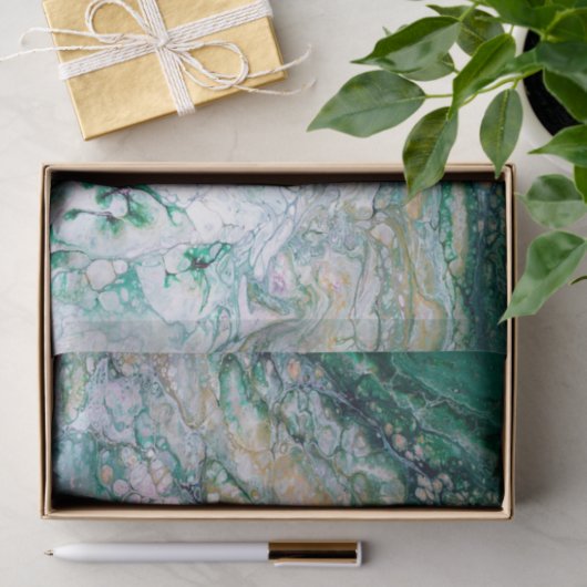 Acrylic Fluid Pour Emerald Dragon Seidenpapier (Geschenk)