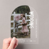 ACRYLIC-Foto Hochzeit moderner Bogenschrift Acryleinladungen (Insitu (Handheld))