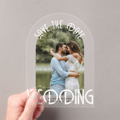 ACRYLIC Foto Rett Datum Moderne Elegante Minimalis Acryleinladungen (Insitu (Handheld))