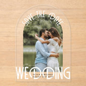 ACRYLIC Foto Rett Datum Moderne Elegante Minimalis Acryleinladungen (Vorderseite)