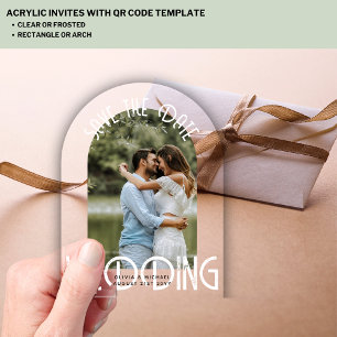 ACRYLIC Foto Rett Datum Moderne Elegante Minimalis Acryleinladungen