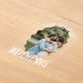 ACRYLIC-Foto Rett Datum Moderner, eleganter weißer Acryleinladungen (Ablage )