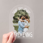 ACRYLIC-Foto Rett Datum Moderner, eleganter weißer Acryleinladungen (Insitu (Handheld))